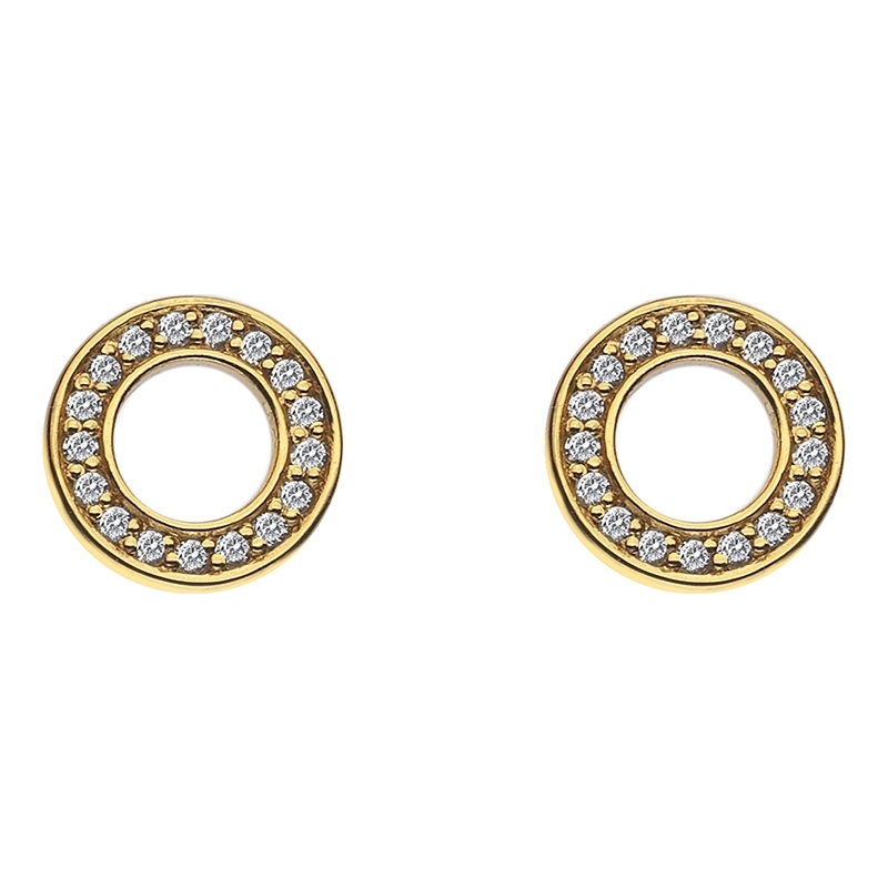 Emozioni Ladies Yellow Gold Plated Saturno Earrings
