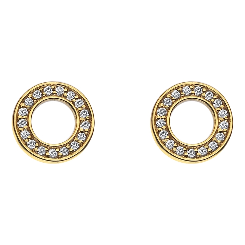 Emozioni Ladies Yellow Gold Plated Saturno Earrings