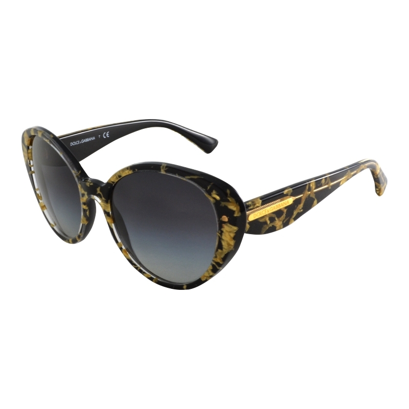 Dolce and Gabbana DG4198 54 Gold Leaf On Black 27458G Sunglasses