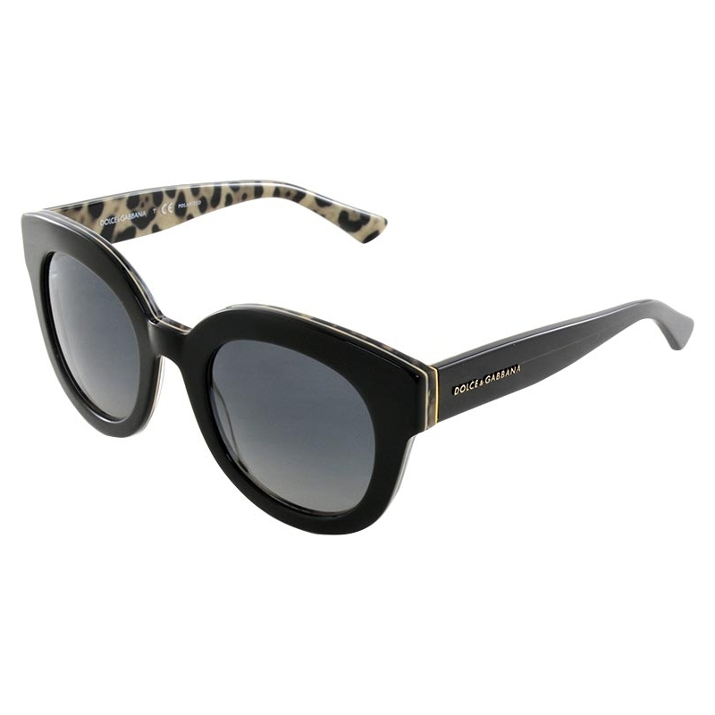 Dolce and Gabbana DG4235 49 Enchanted Beauties Top Black Leo 2857T31 Polarized Sunglasses