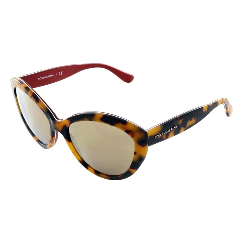 Dolce and Gabbana DG4239 56 Contemporary Top Havana on Red 28936G1 Sunglasses