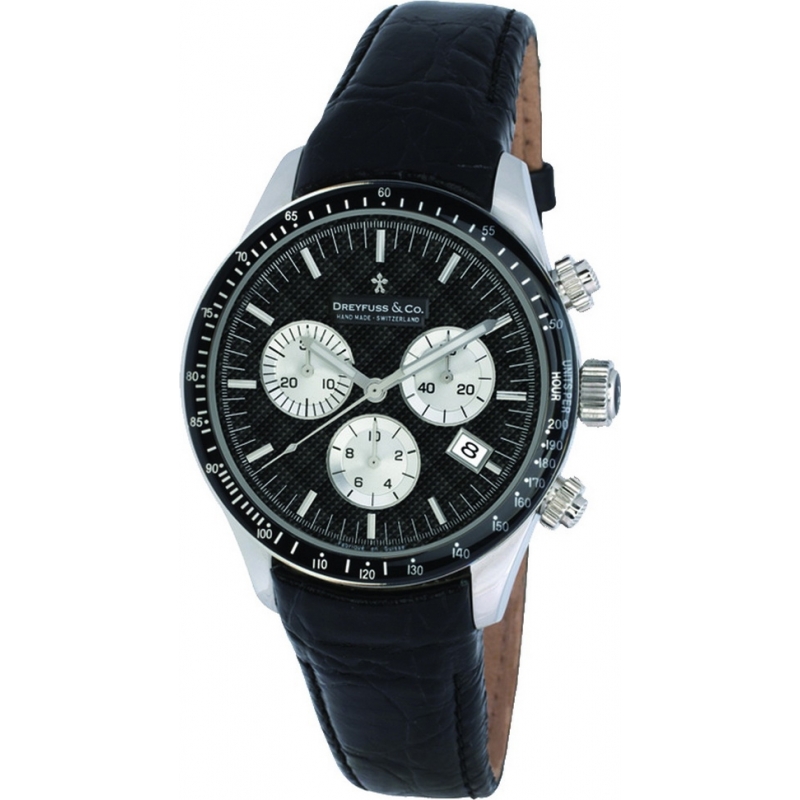 Dreyfuss and Co Mens 1953 Chronograph Black Watch