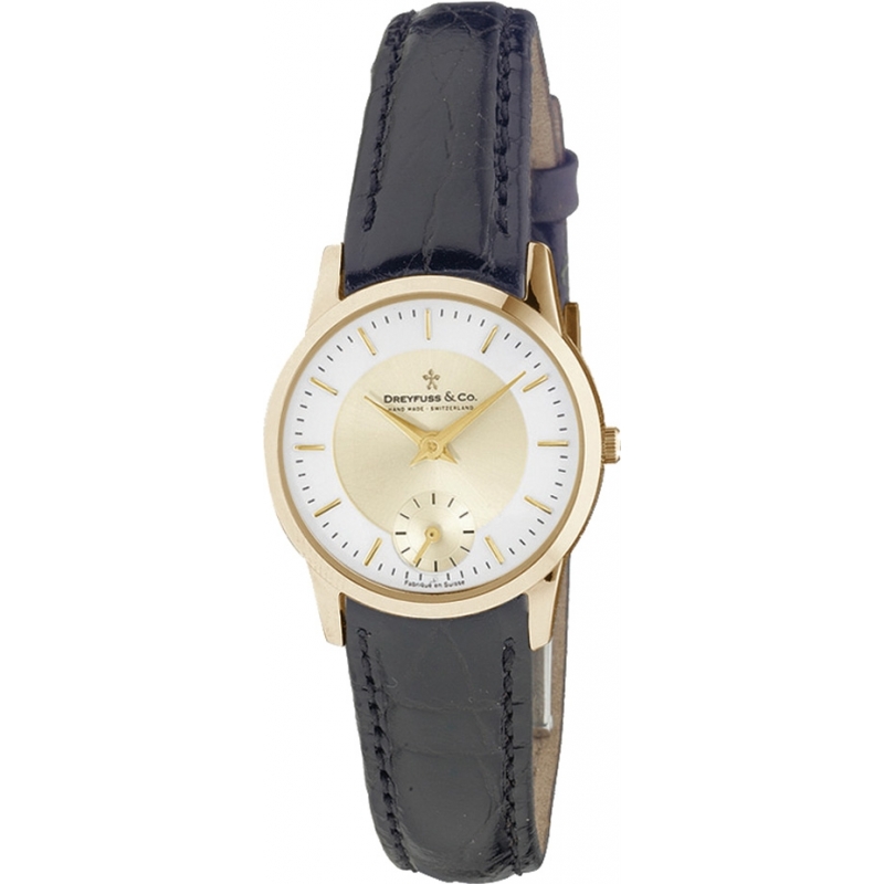 Dreyfuss and Co Ladies 1946 Gold Black Watch