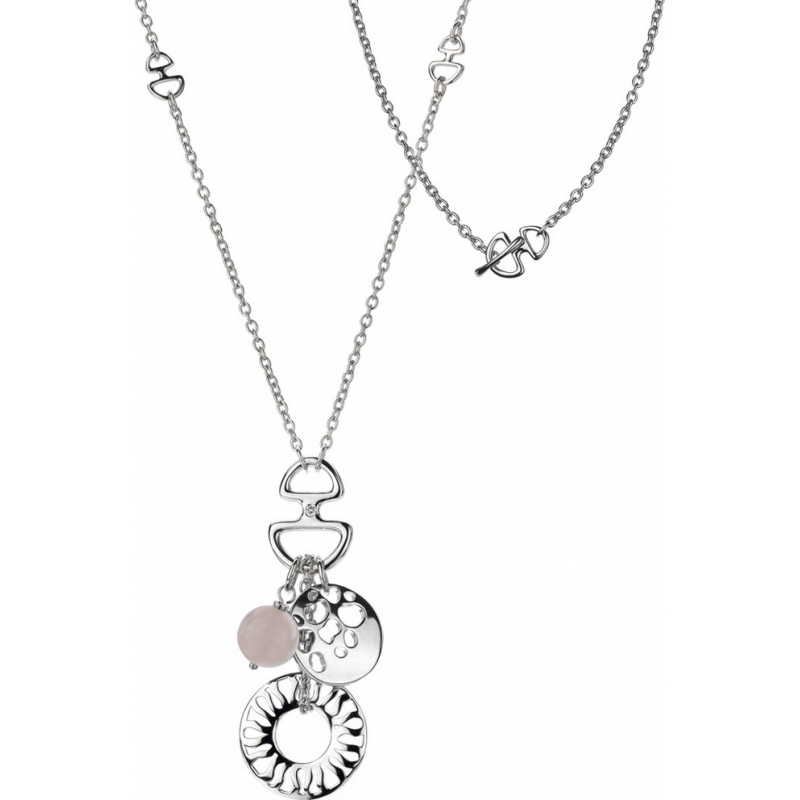Hot Diamonds Ladies Selene Rose Quartz Cluster Necklace