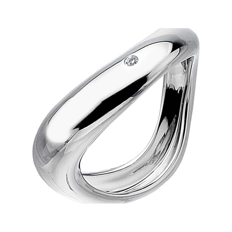 Hot Diamonds Ladies Size S Go With The Flow Sterling Silver Twist Ring