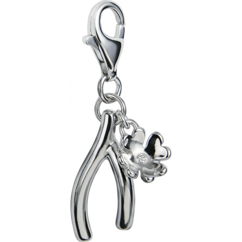 Hot Diamonds Ladies Wishbone Silver Charm