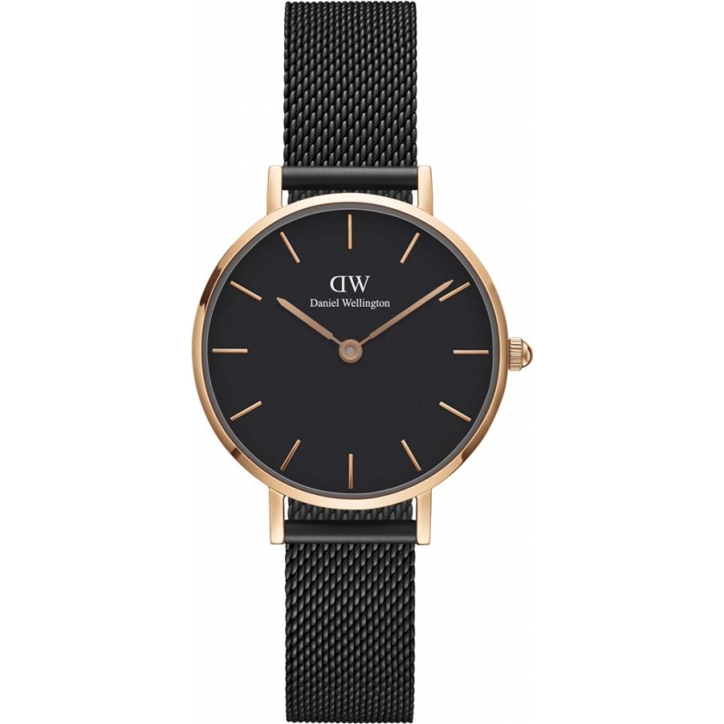 Daniel Wellington DW00100245 Petite Black Ashfield Rose Gold 28mm