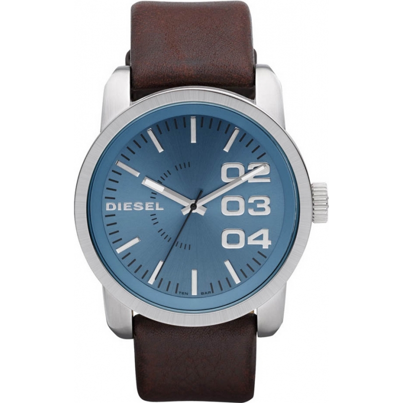 Diesel Mens Double Down Blue Brown Watch