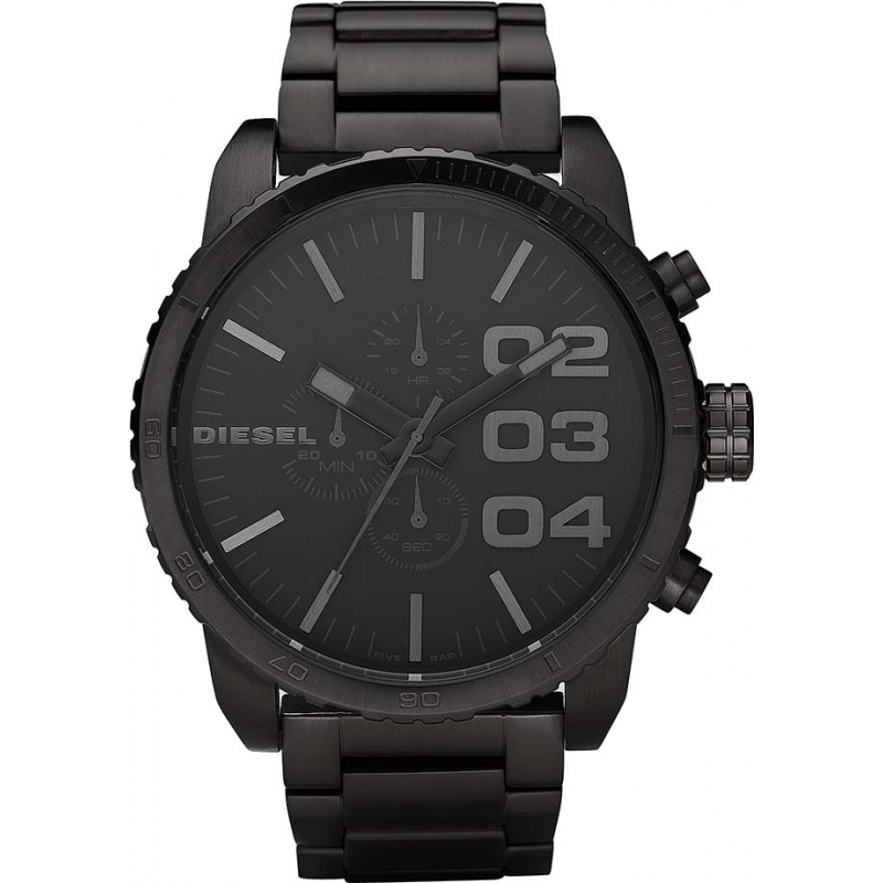 Diesel Mens Double Down Black Chronograph Watch