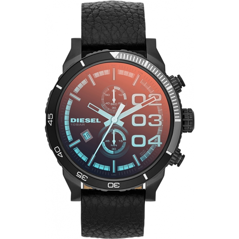 Diesel Double Down IP Black Chronograph Watch