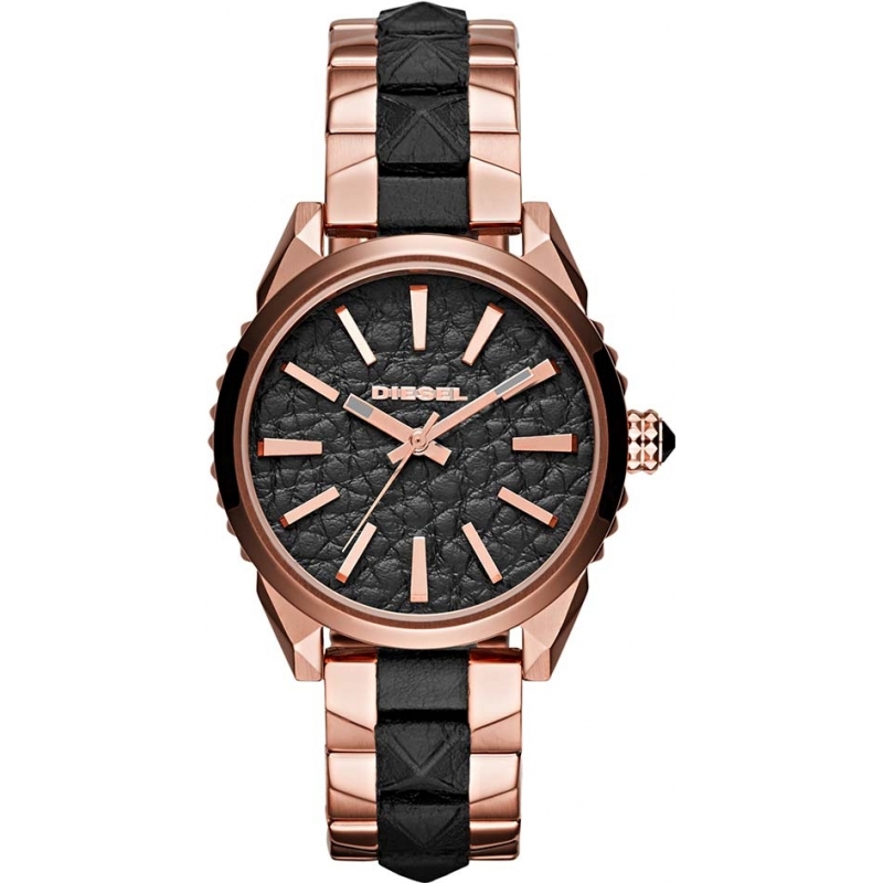 Diesel Ladies Nuki Rose Gold Black Watch