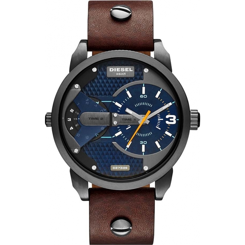 Diesel Mini Daddy Black IP Brown Multifunction Watch