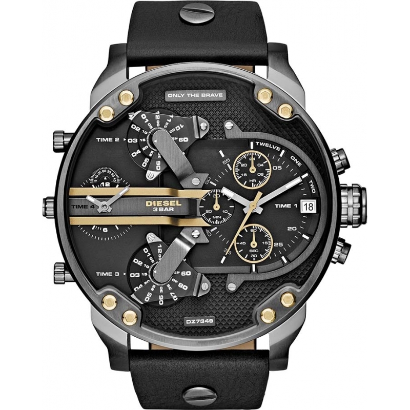 Diesel Mens Mr Daddy Black Multifunction Watch