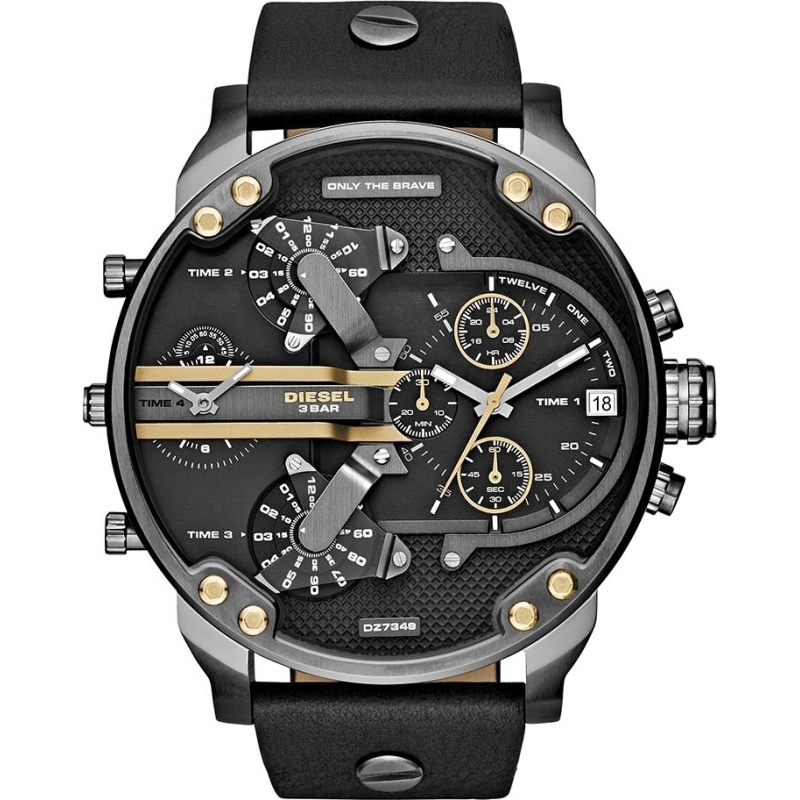 Diesel Mens Mr Daddy Black Multifunction Watch