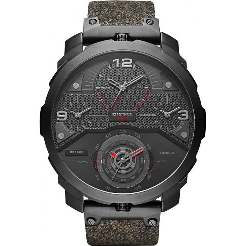 Diesel Mens Machinus Black IP Multifunction Watch