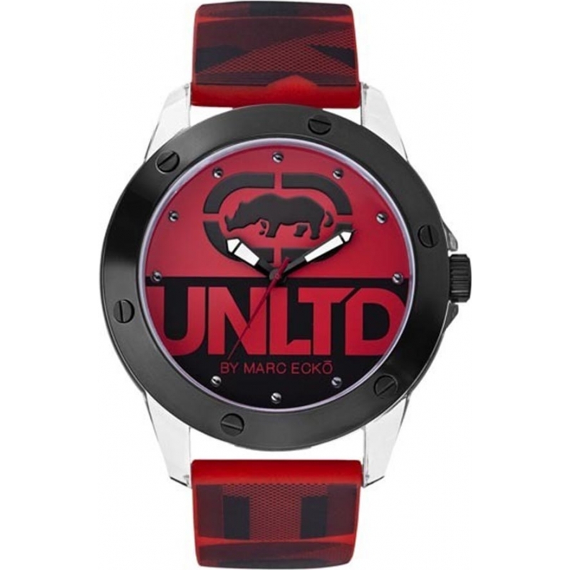 UNLTD by Marc Ecko Mens The Tran Red Watch