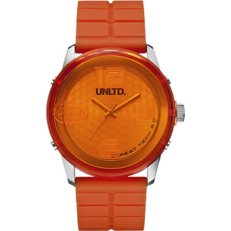 UNLTD by Marc Ecko The Fuse Orange Plastic Watch