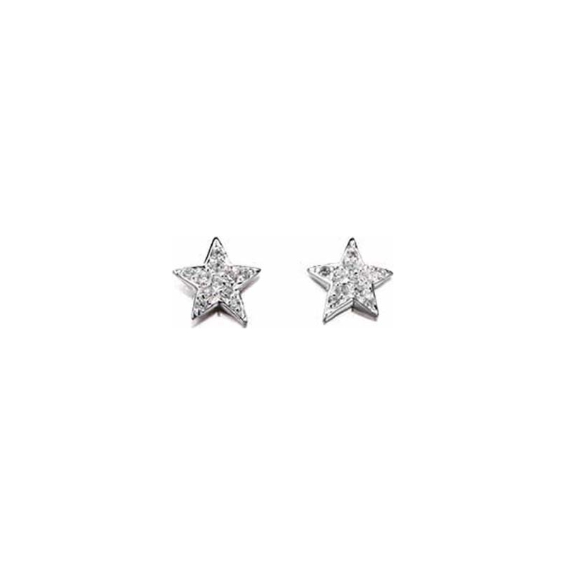 Charles Conrad Ladies Clear CZ Star Earrings