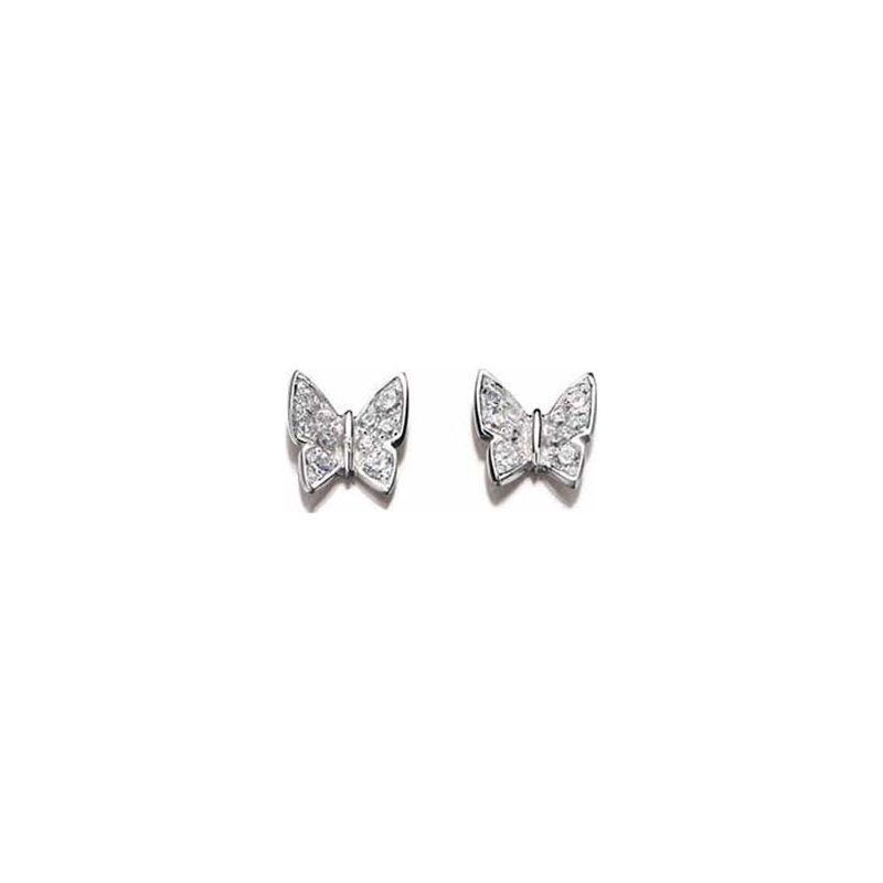 Charles Conrad Ladies Pave Butterfly Stud Earrings