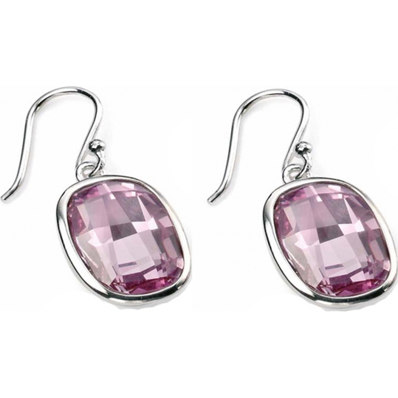 Charles Conrad Ladies Light Amethyst Swarovski Graphic Stone Earrings