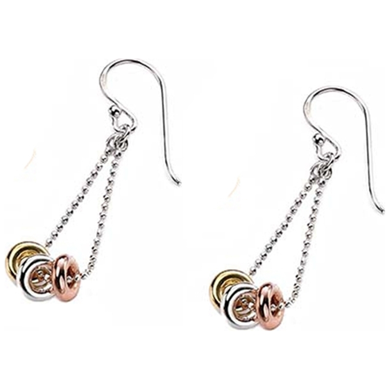 Charles Conrad Ladies Triple Ring Drop Earrings