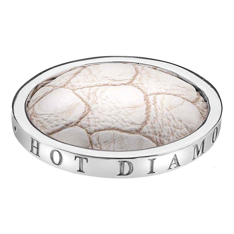 Emozioni 33mm Faux Crocodile White Coin