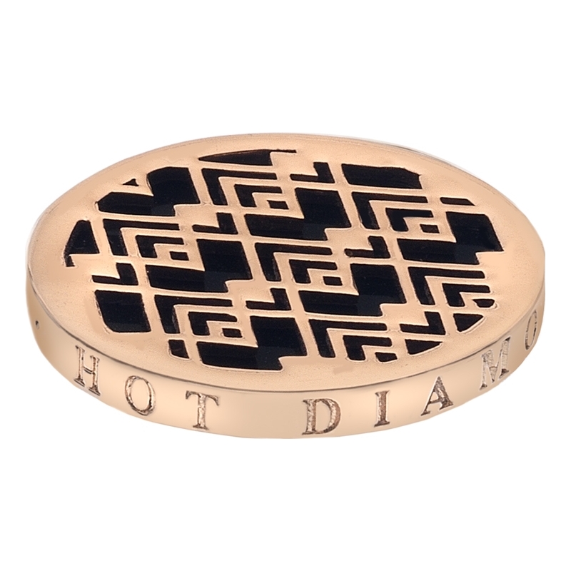 Emozioni 33mm Art Deco Wave Rose Gold Plated Coin