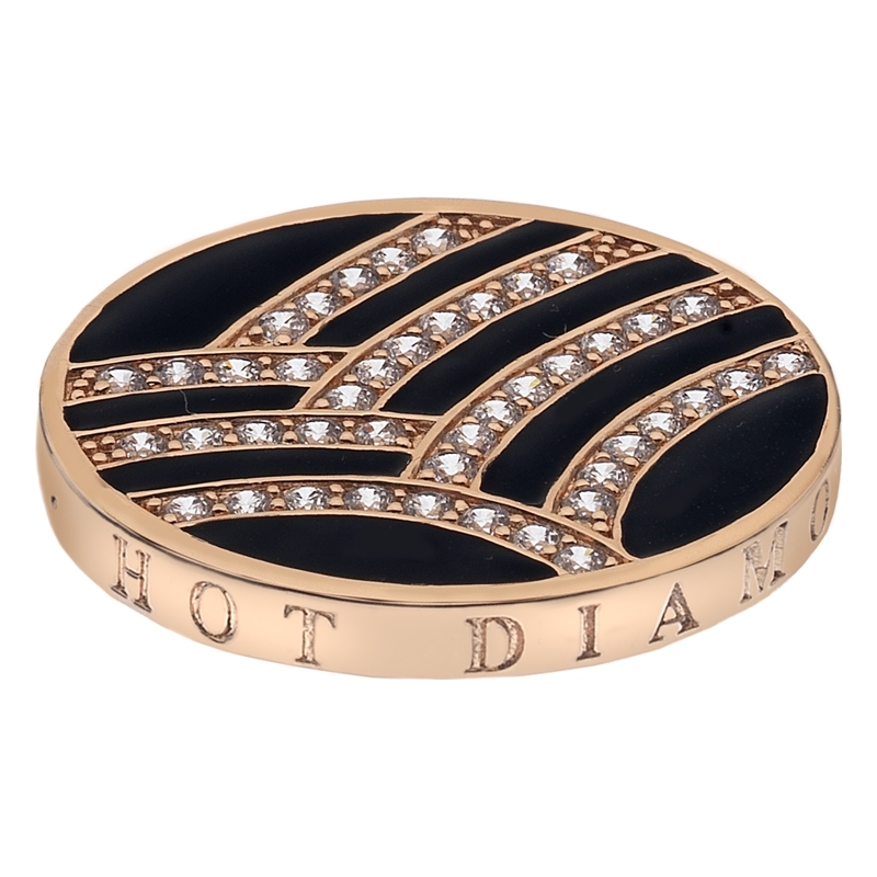 Emozioni 33mm Art Deco Curve Rose Gold Plated Coin