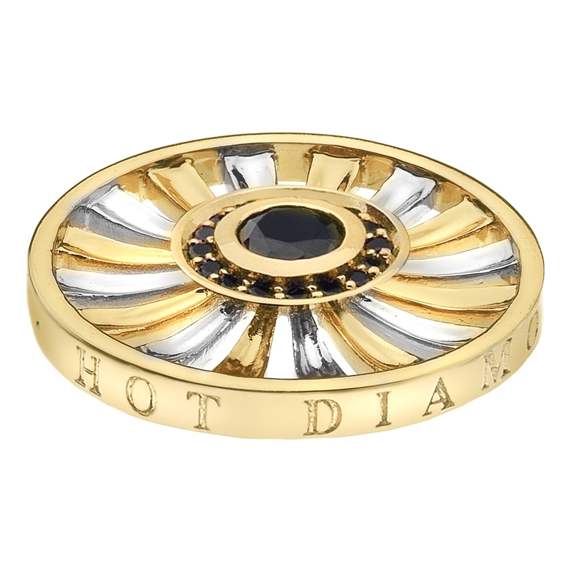 Emozioni 25mm Art Deco Sunrise Silver and Yellow Gold Plated Coin