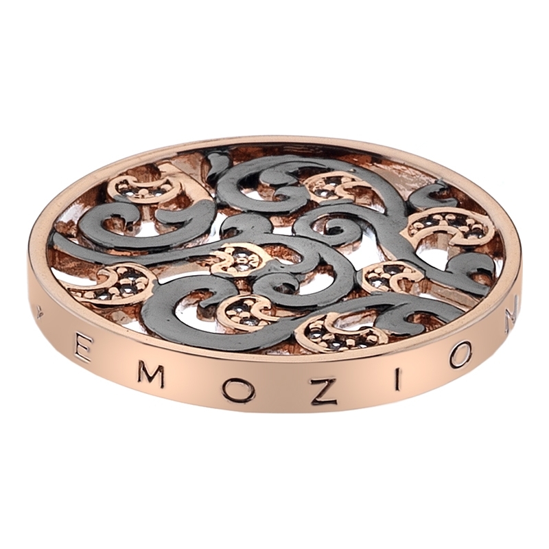 Emozioni 33mm Edera Oxidised Silver and Rose Gold Plated Coin