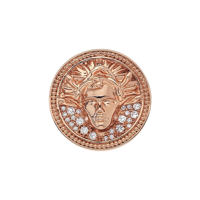 Emozioni 25mm Medusa Bianca 18ct Rose Gold Plated Coin