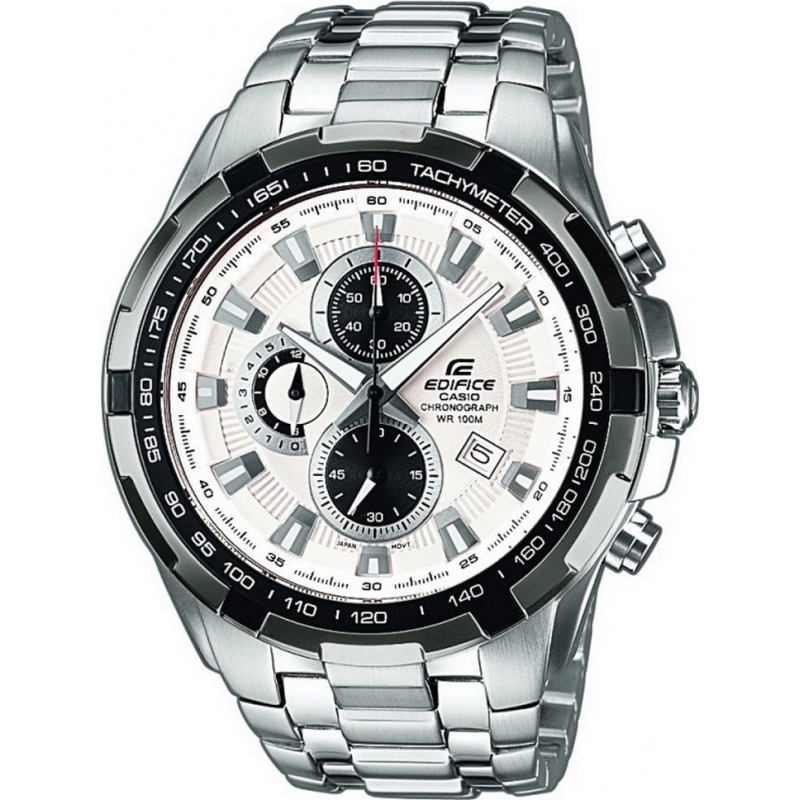 Casio Mens Edifice White Silver Chronograph Watch