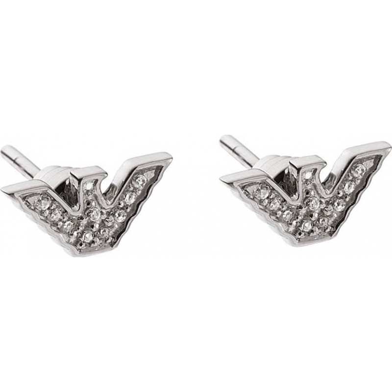 Emporio Armani Ladies Silver Tone Earrings