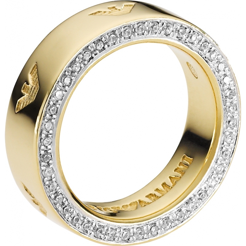 Emporio Armani Ladies Size P Pure Eagle Gold Ring