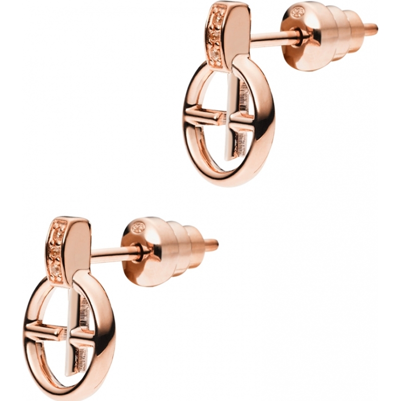 Emporio Armani Ladies Revealed Identity Rose Gold Sterling Silver Earrings