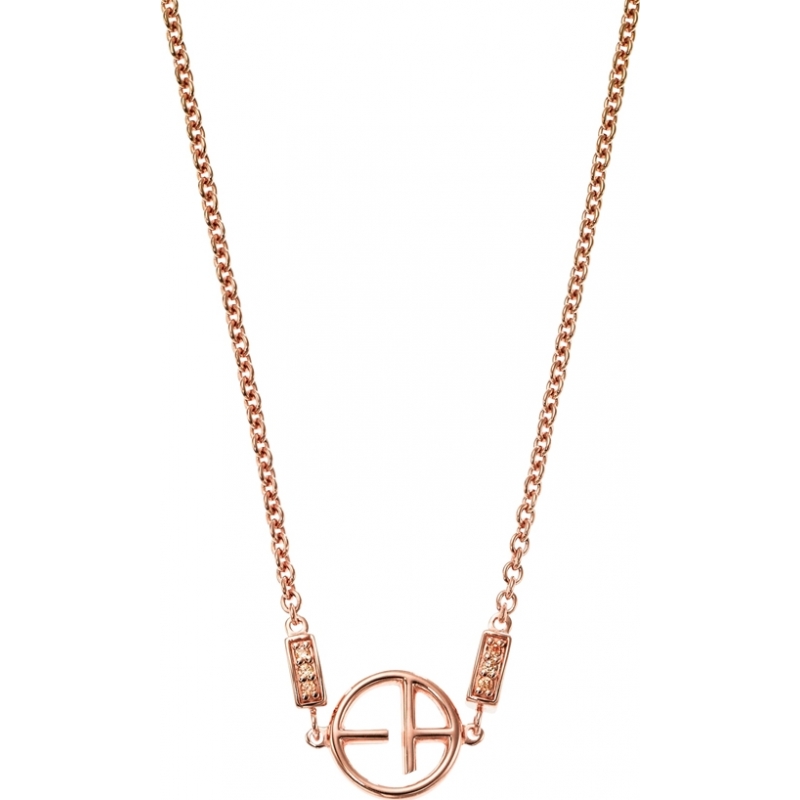 Emporio Armani Ladies Revealed Identity Rose Gold Sterling Silver Necklace