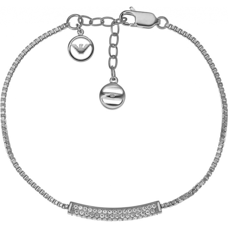 Emporio Armani Ladies Pure Pave Sterling Silver Bracelet