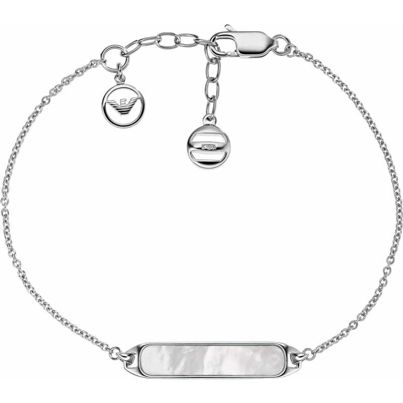 Emporio Armani Ladies Silver Shimmer Sterling Silver Bracelet With Mother Of Pearl