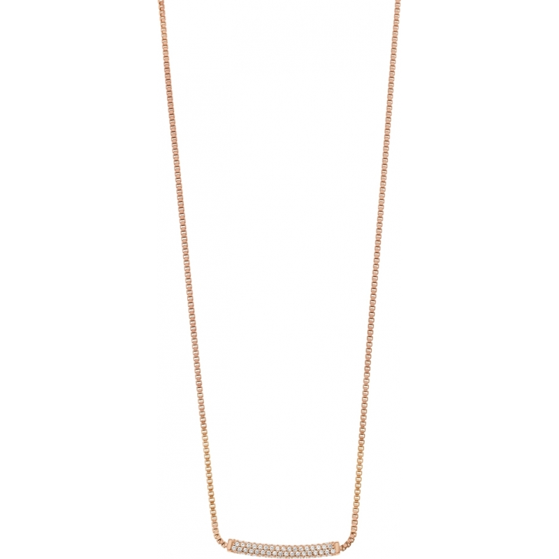Emporio Armani Ladies Pure Pave Rose Gold Sterling Silver Necklace