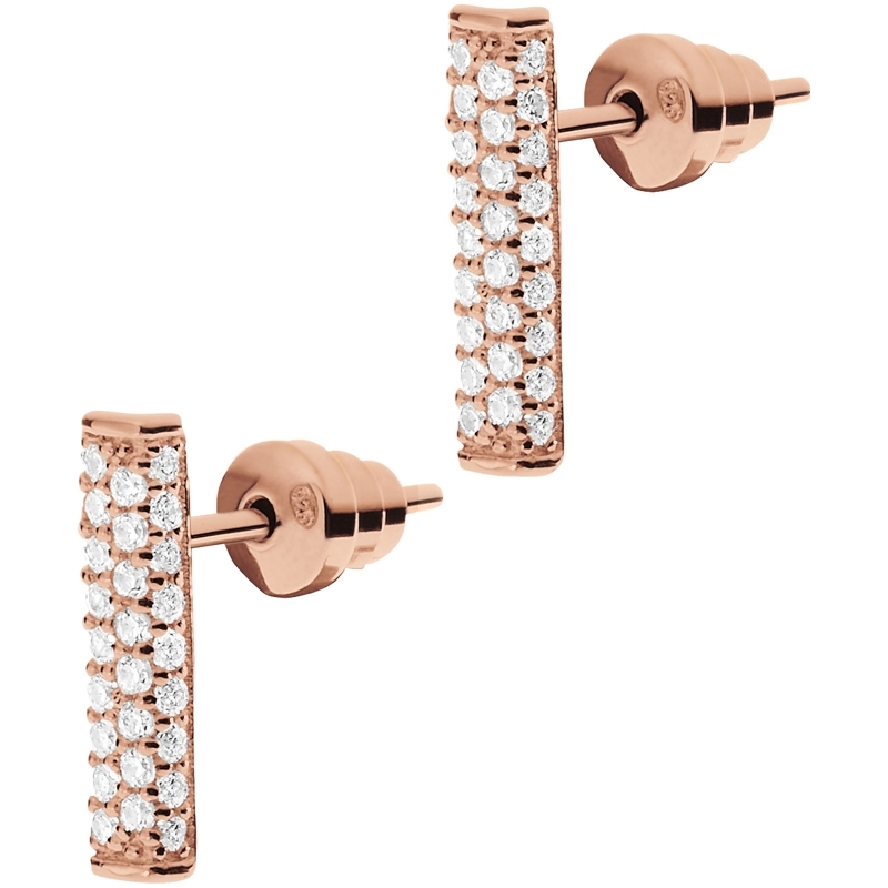 Emporio Armani Ladies Pure Pave Rose Gold Sterling Silver Earrings