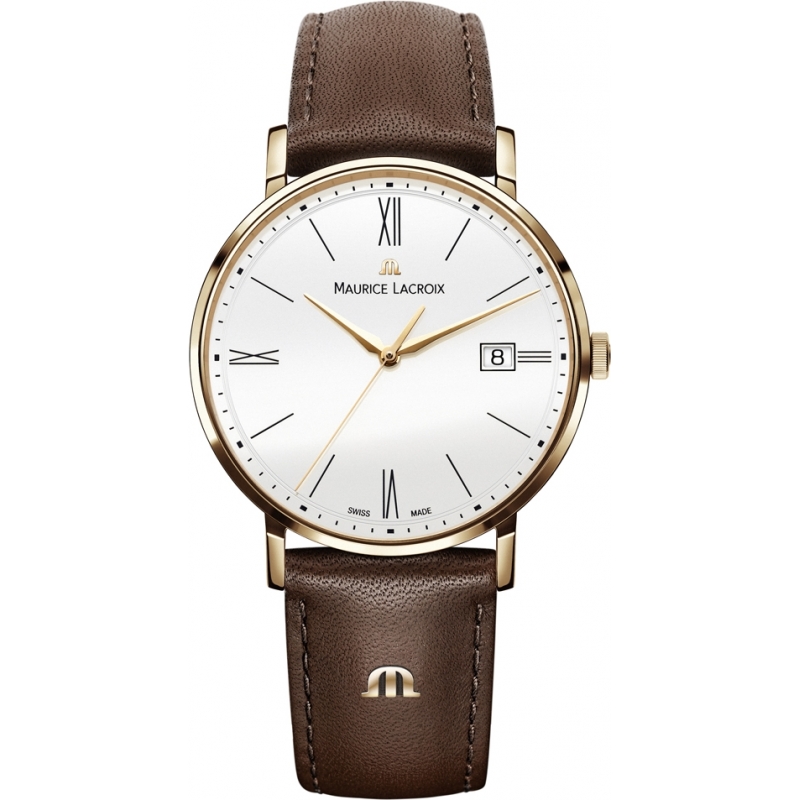 Maurice Lacroix Mens Eliros Brown Leather Strap Watch