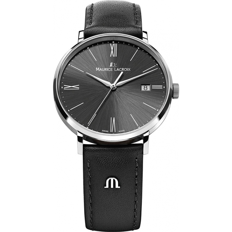 Maurice Lacroix Mens Eliros All Black Leather Strap Watch