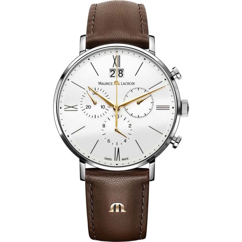 Maurice Lacroix Mens Eliros Brown Chronograph Watch