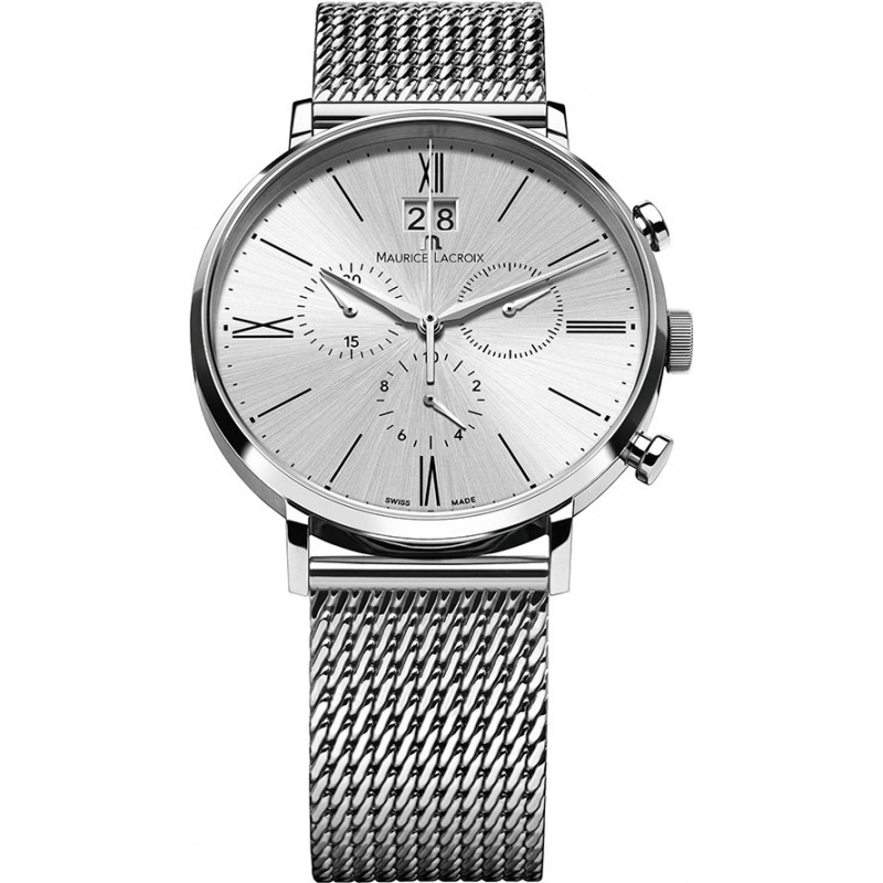 Maurice Lacroix Mens Eliros Chronograph Silver Mesh Watch