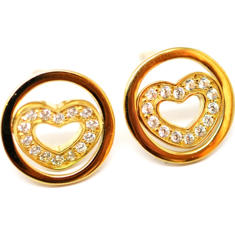 Babette Wasserman Ladies Twisting Gold Plated Heart Earrings