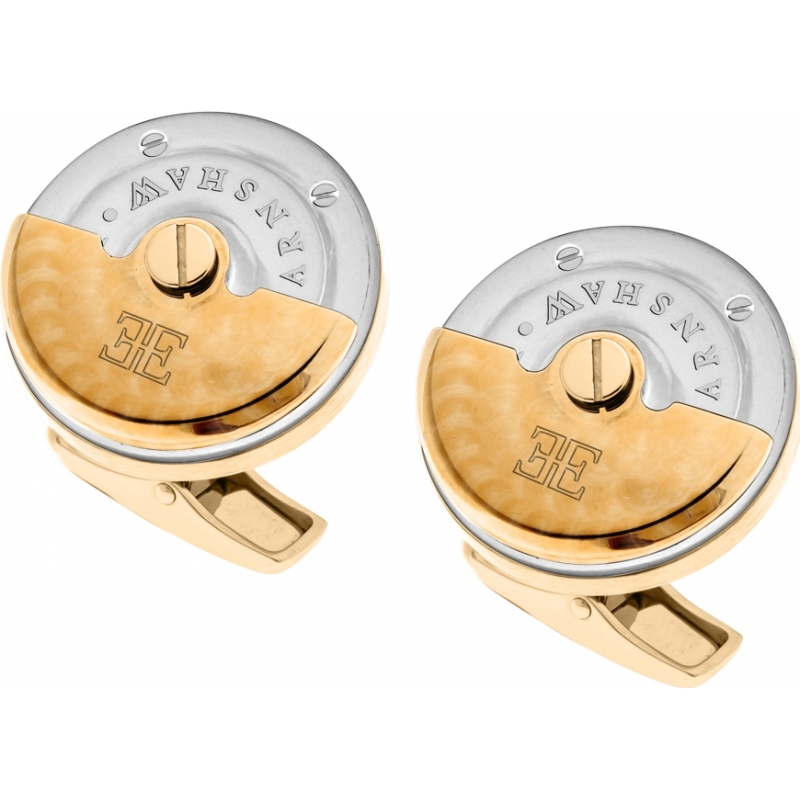 Thomas Earnshaw Mens Rotor Two Tone Gold Plated Cufflinks