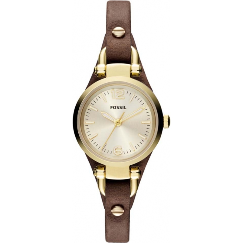 Fossil Ladies Georgia Mini Brown Leather Strap Watch