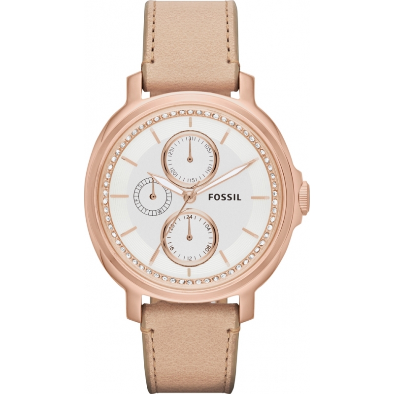 Fossil Ladies Chelsey Sand Leather Strap Watch