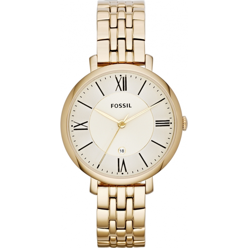 Fossil Ladies Jacqueline Gold Tone Steel Bracelet Watch