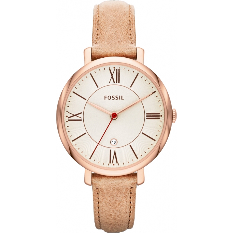 Fossil Ladies Jacqueline Sand Leather Strap Watch